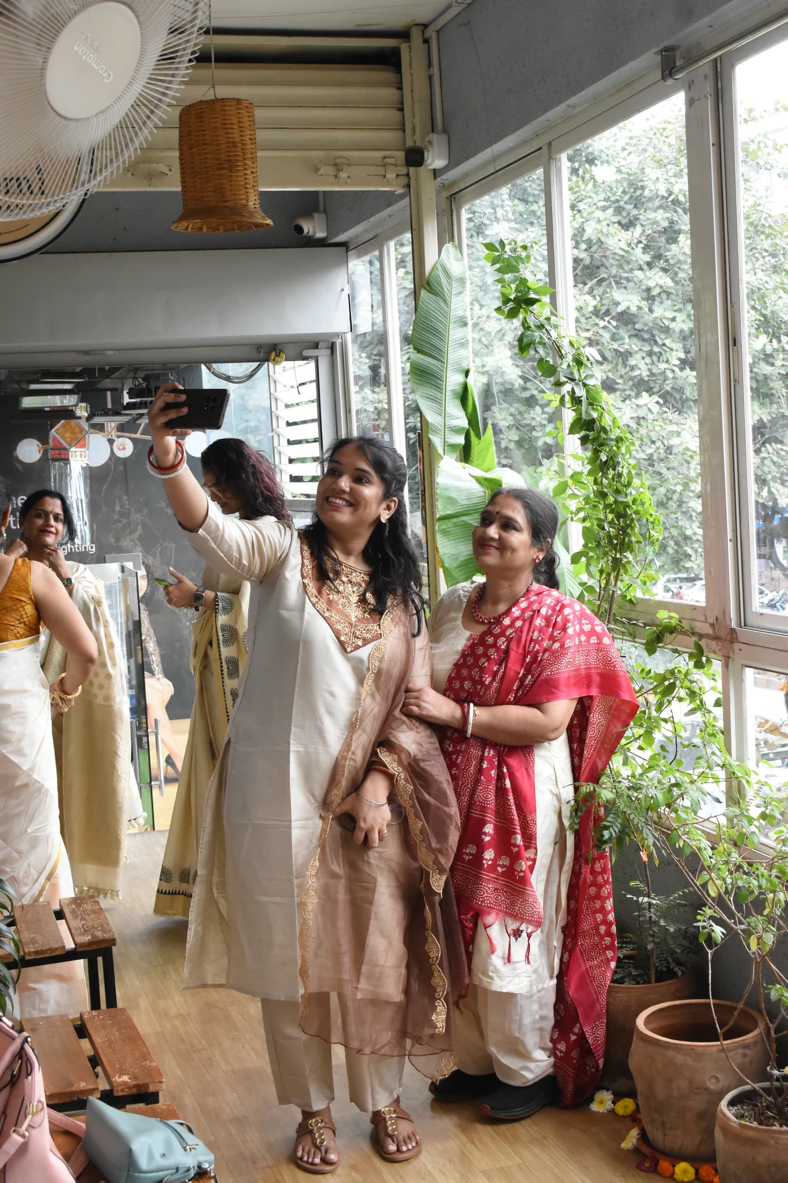 Guests gathering in traditional dress at Bhoomi in Kothrud